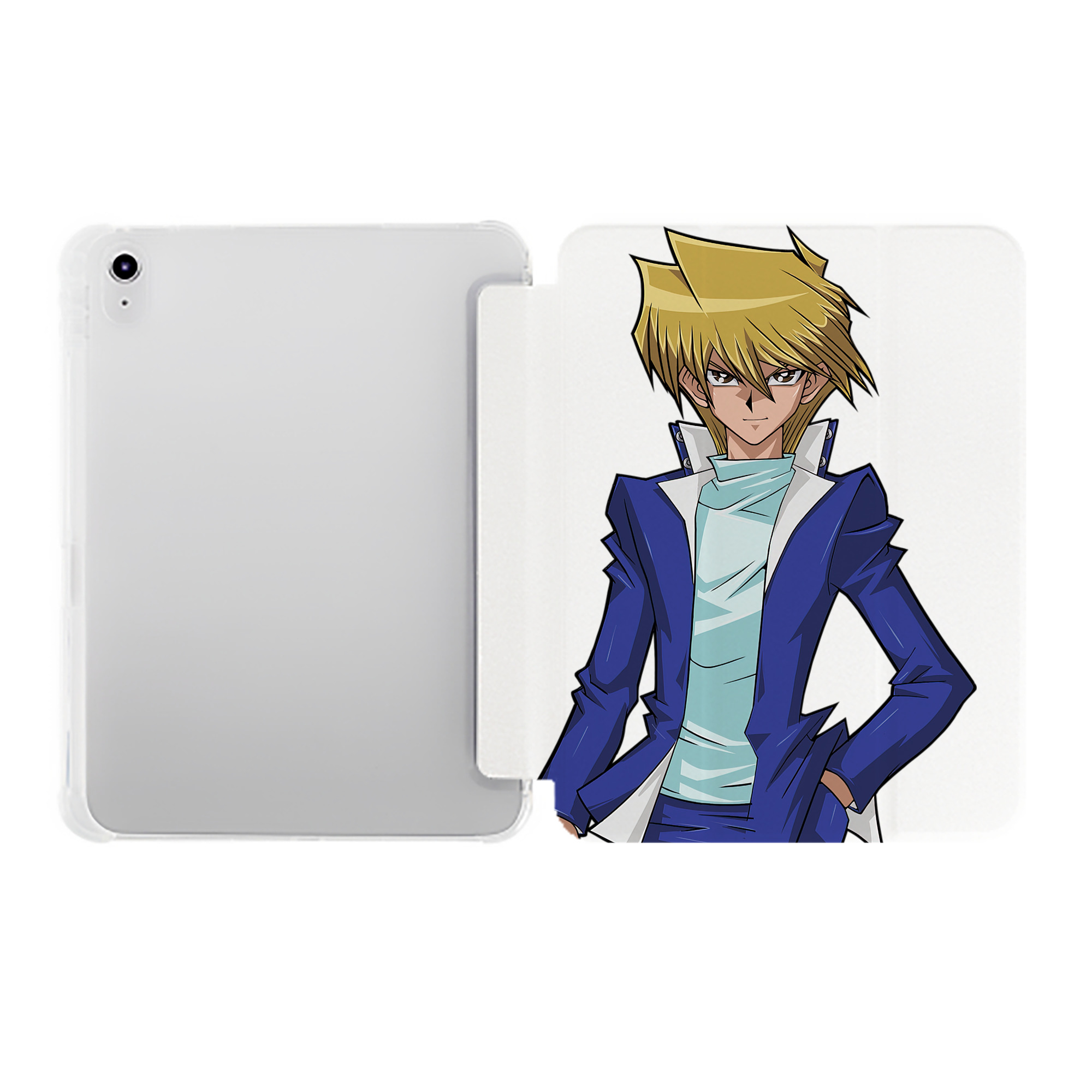 （画像用） 遊☆戯☆王 Yu-Gi-Oh! IPad ケース ペン収納付き 三つ折りスタンド PUレザー×シリコン 対応機種9.5/10.5/10.9インチ